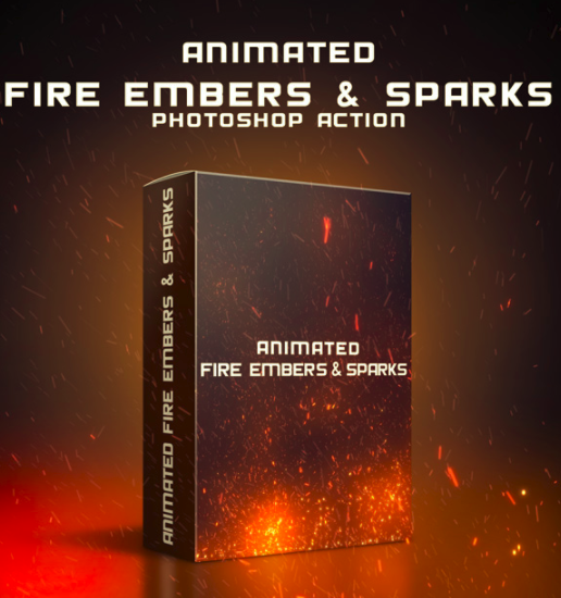 Animated Fire Embers and Sparks Photoshop Action download