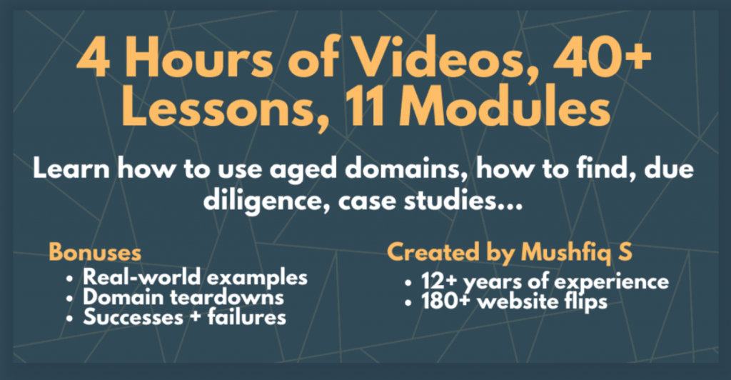 The Aged Domains Course – Mushfiq S