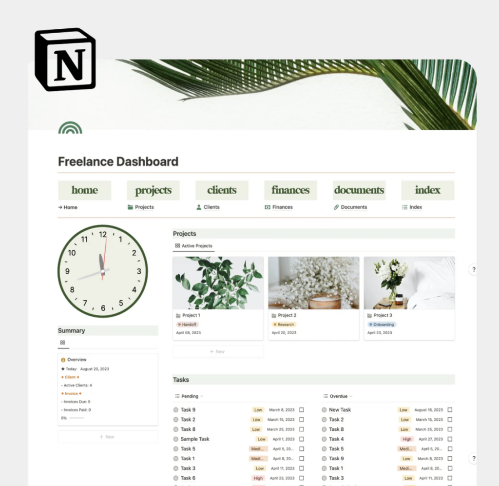 [Get] Freelancer Dashboard Business Management Notion Template Free ...